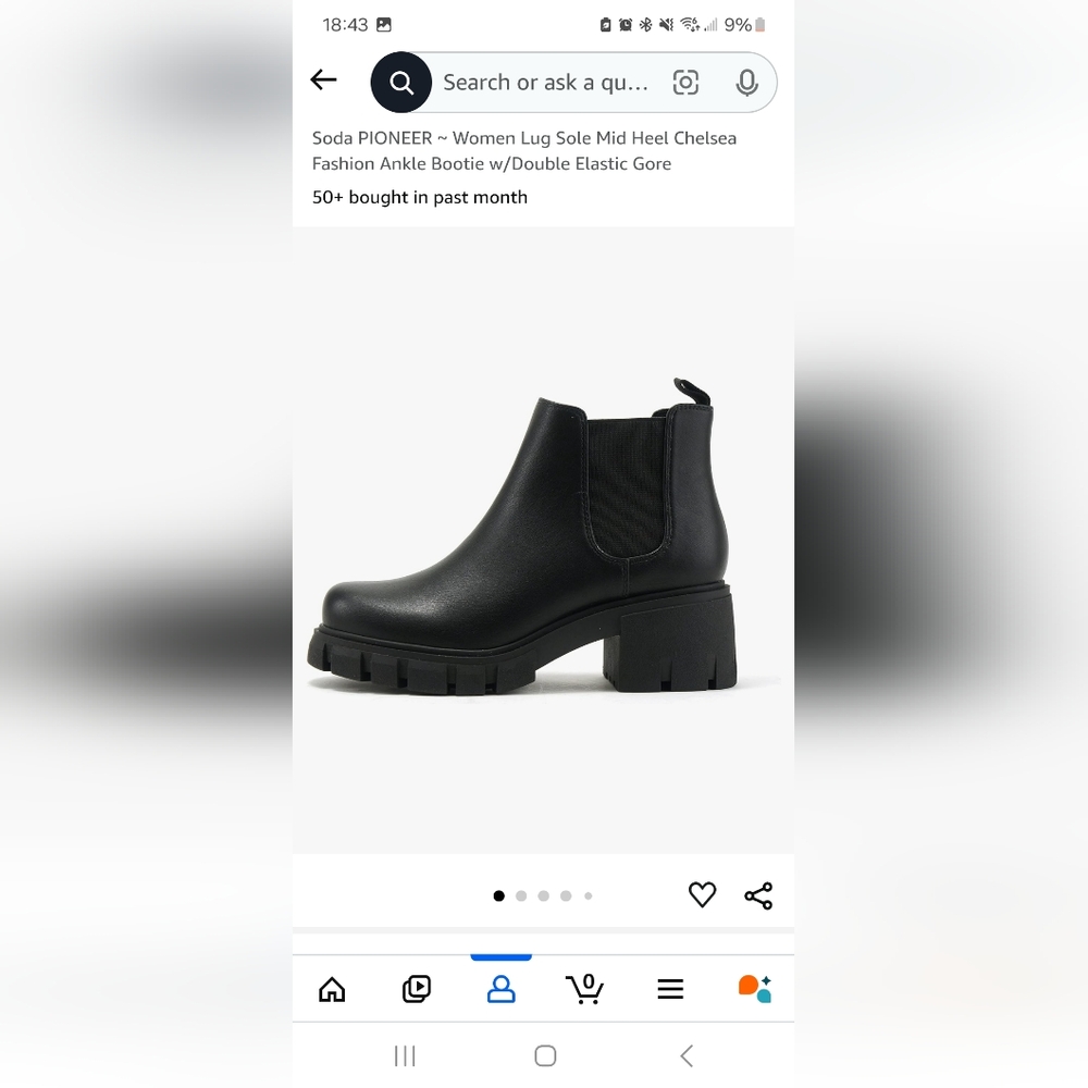 Black Mid Heel Bootie size 8.5